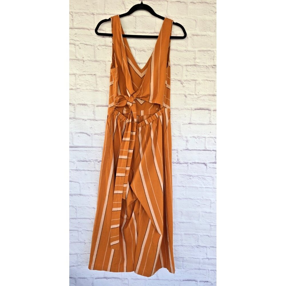 LUCKY BRAND Women's Jumpsuit Striped Boho Summer 100% Cotton Size Medium - Picture 6 of 14